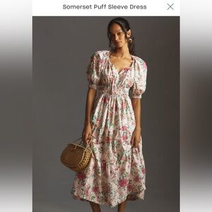 Anthropologie The Somerset Puff Sleeve Dress